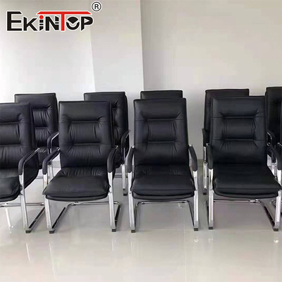 Chaise de bureau en cuir en poudre à dos haut ergonomic cadre métallique exécutif chaises de bureau de qualité
