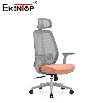 Chaise de bureau pivotante ergonomique à maillage réglable avec accoudoir en PU