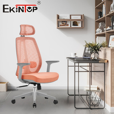 Chaise de bureau pivotante ergonomique à maillage réglable avec accoudoir en PU