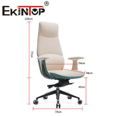 Chaise d'ordinateur d'usine Meubles de bureau Dos haut en PU Chef en cuir Chaise de bureau robuste
