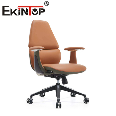 Chaise exécutive de bureau ergonomique rotative Chaises de club en cuir avec accoudoir réglable
