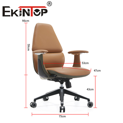 Chaise exécutive de bureau ergonomique rotative Chaises de club en cuir avec accoudoir réglable