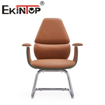 Chaise de bureau en cuir brun ergonomic