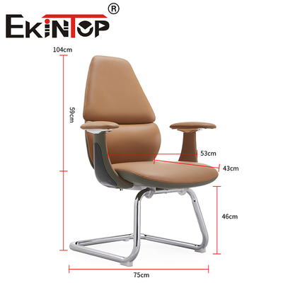 Chaise de bureau en cuir brun ergonomic