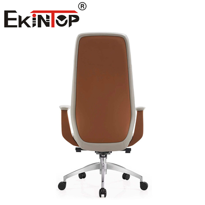 Chaise pivotante de bureau réglable en cuir en métal en fer Chaises de club en cuir moderne