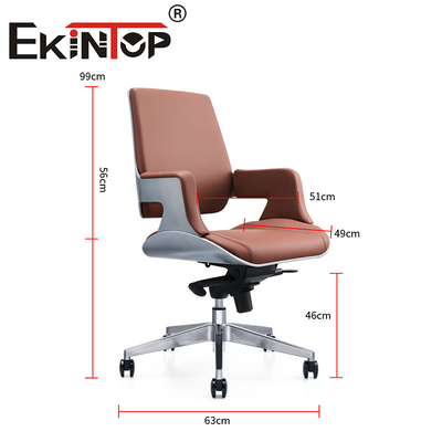 Meubles commerciaux modernes Chaise de bureau en cuir à dos moyen Chaise en cuir végétalienne