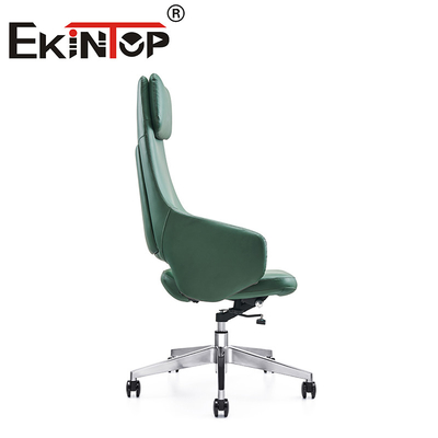 Chaise de bureau de luxe réglable pour gestionnaire, fauteuil pivotant, fauteuil en cuir végétalien, ergonomie