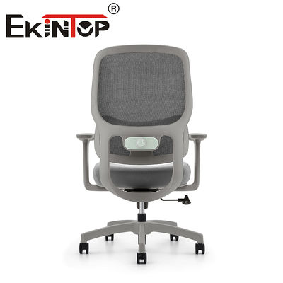 Chaise de bureau moderne mi-dos en maille grise, chaise en maille minimaliste pour salle d'ordinateur, chaise de travail en maille