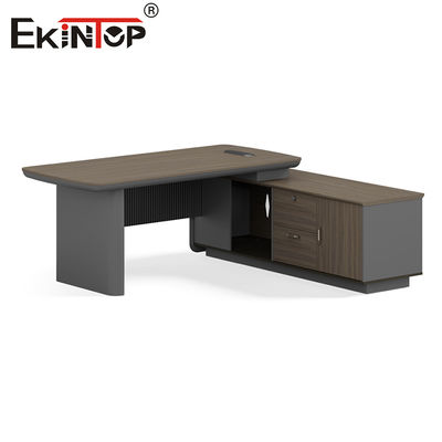 Mobilier de bureau Ekintop Bureau de travail en bois massif noir pour les affaires