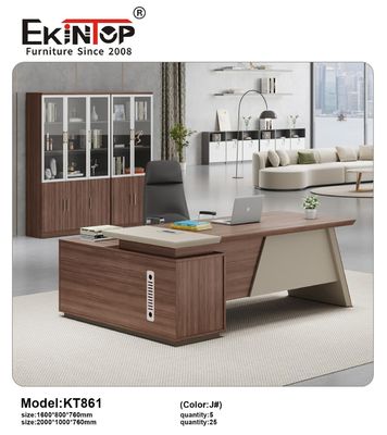 Tableau de bureau électronique Ekintop Tableau de bureau en bois exécutif moderne Bureau avec tiroirs