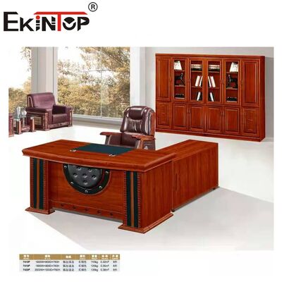 Bureau d'ordinateur en bois Ekintop, bureau de direction, table de patron, table de bureau en bois