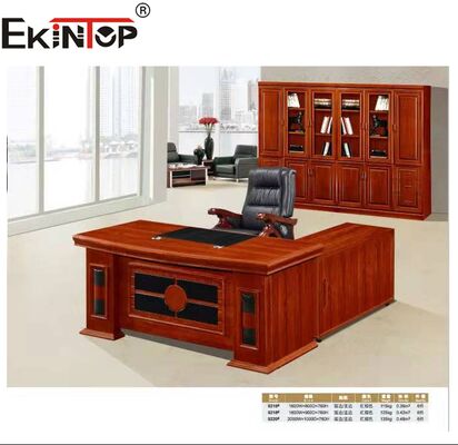 Bureau d'ordinateur en bois Ekintop, bureau de direction, table de patron, table de bureau en bois