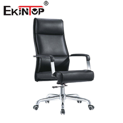 Chaise pivotante en cuir véritable exécutive, chaise réglable de travail d'Officeworks