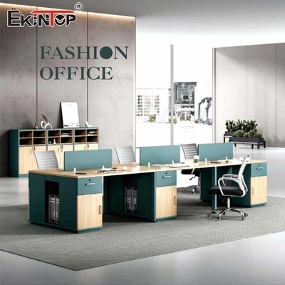 Station de travail de bureau moderne 2 4 6 places multifonctionnelle avec stockage