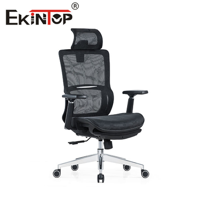 Plein Mesh Ergonomic Swivel Office Chair noir avec le matériel en nylon