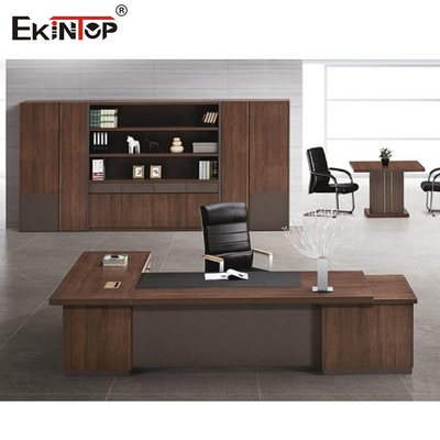 Bureaux d'ordinateur en bois exécutifs de Brown pour l'ODM moderne d'OEM de style de siège social