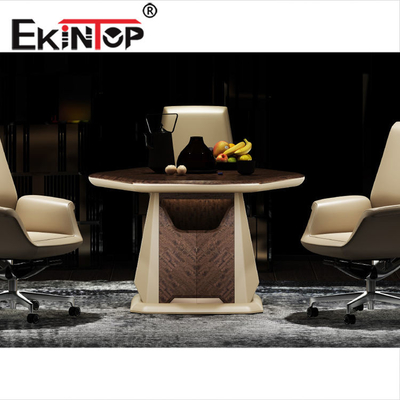 Table de réunion de bureau en bois de panneau Multifonction de bureau de réunion ronde réglable
