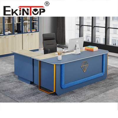 Table d'ordinateur en forme de L pour bureau de patron de bureau de style design