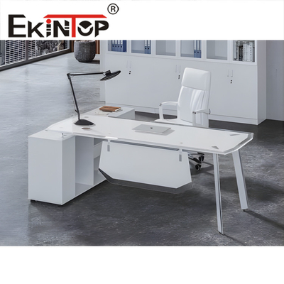 Table en verre trempé de bureau moderne Grand bureau en verre rectangulaire SGS
