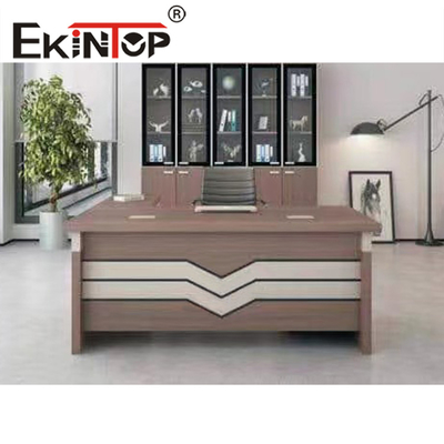 Bureau d'ordinateur en bois de bureau exécutif blanc de panneau de particules avec 4 tiroirs