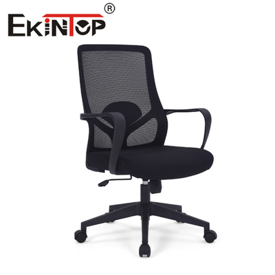 Siège ergonomique noir de maille de chaise d'Ekintop, mi chaise tournante de bureau de dos de maille