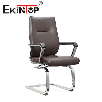 Chaises d'ordinateur en cuir PU noir avec accoudoir à dossier haut