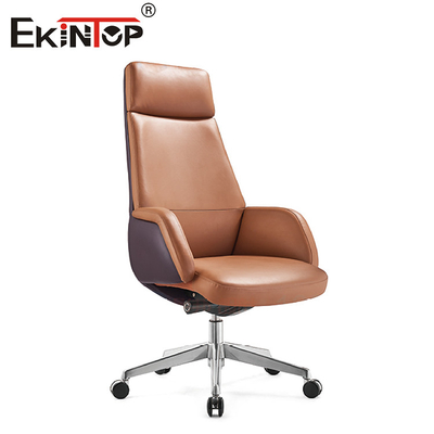 Chaise en cuir exécutive bleue avec l'Assemblée d'acier inoxydable pour le bureau
