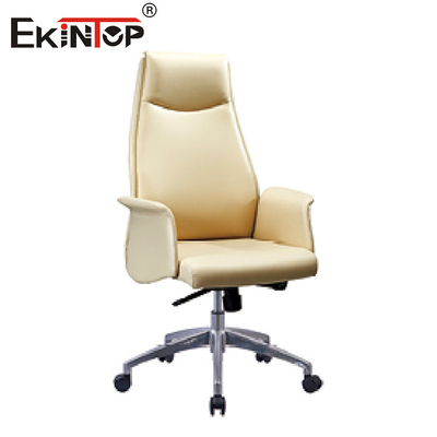 Type ergonomique confortable en cuir moderne en métal d'acier inoxydable de Chair de patron de bureau