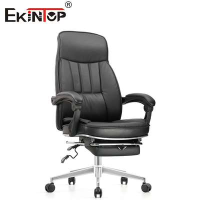 Chaise en cuir de noir contemporain de 360 pivots pour des meubles de bureau