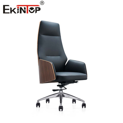 Mélange de bois et de cuir Chaise de bureau PU rembourrée pour une sophistication intemporelle