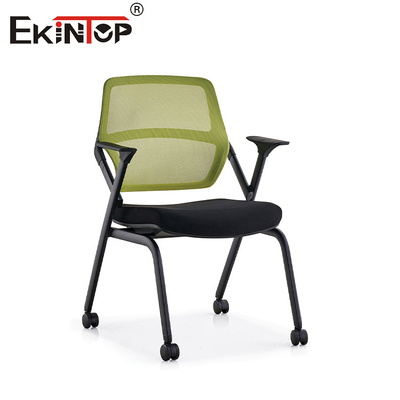 Appuie-bras 3D pliable Chaise d'entraînement Green Mesh Retour avec roues