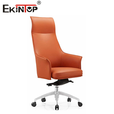 Chaise en cuir tournante à ascenseur à gaz réglable avec hauteur réglable pivotante et accoudoirs