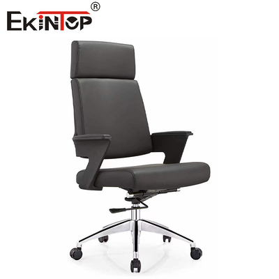 Chaise de bureau en cuir synthétique avec roulettes pivotantes et réglage de hauteur
