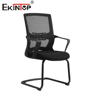 Chaise de bureau anti fatigue cadre métallique noir avec accoudoirs et maille de tissu