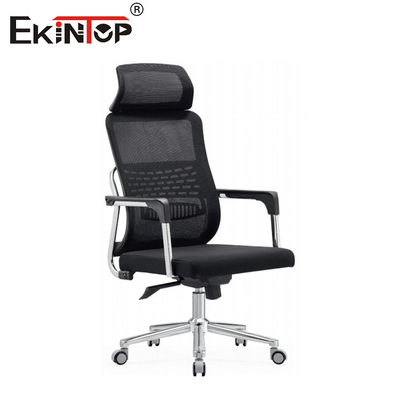 Chaise de bureau en maille noire avec hauteur du dos réglable et ascenseur à gaz