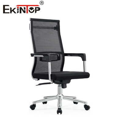 Contrôle de tension Chaise de bureau à dos haut en maille noire à hauteur réglable
