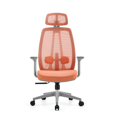 Chaise de bureau rouge avec dossier en maille et design élégant pour bureau exécutif