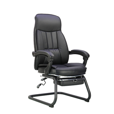 Chaise de bureau en cuir noir multifonctionnel avec conception en forme d'arc personnalisable