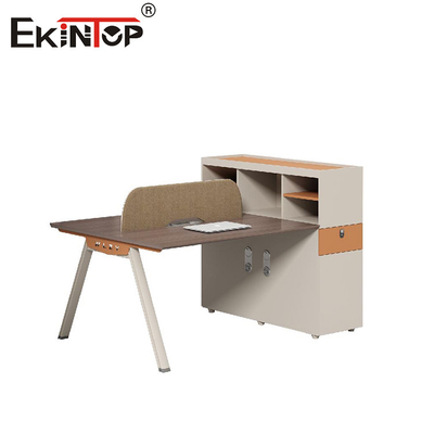 Station de travail de bureau pour employés avec écran de confidentialité et armoire de rangement de style moderne