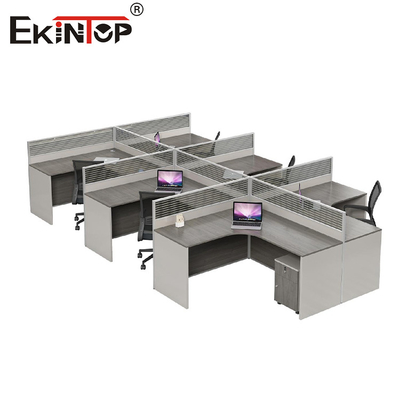 Station de travail de bureau moderne pour 6 personnes Bureau Bureau Bureau Table de bureau avec tiroir pour le personnel