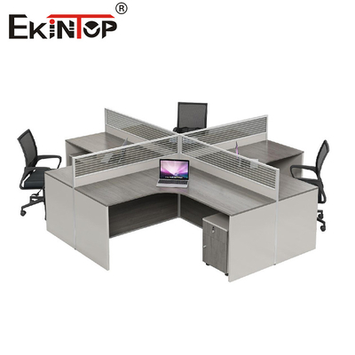 Station de travail de bureau modulaire Style commercial personnalisable avec du bois