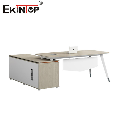 Tableau de bureau en forme de L Bureau exécutif des bureaux modernes avec armoire de rangement