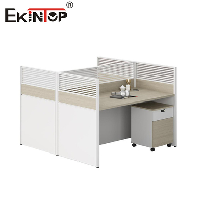 Station de travail modulaire pour employés en bois personnalisable avec armoire de rangement