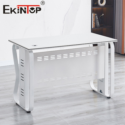 Réduit Bureau des employés de l'exécutif blanc Bureau de chêne massif de style moderne