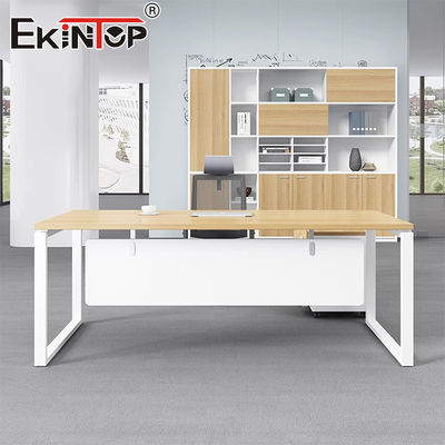 Bureau en bois de style commercial pour salon moderne
