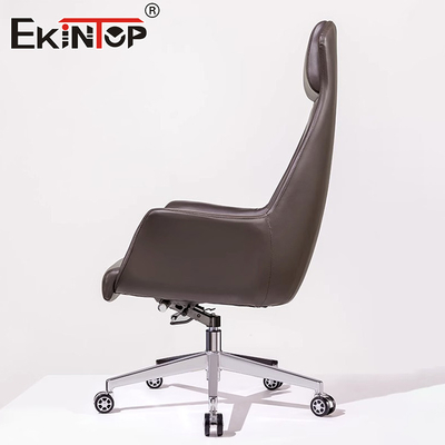 Chaise en cuir pivotante brune de style classique Chaises de bureau commerciales sur mesure