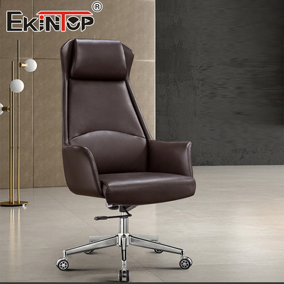 Chaise de bureau en cuir à dos haut de style moderne Design chaise de rédaction ergonomique